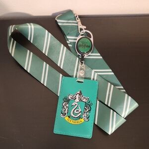 Universal Studios Harry Potter Slytherin Green Lanyard With ID Card Holder